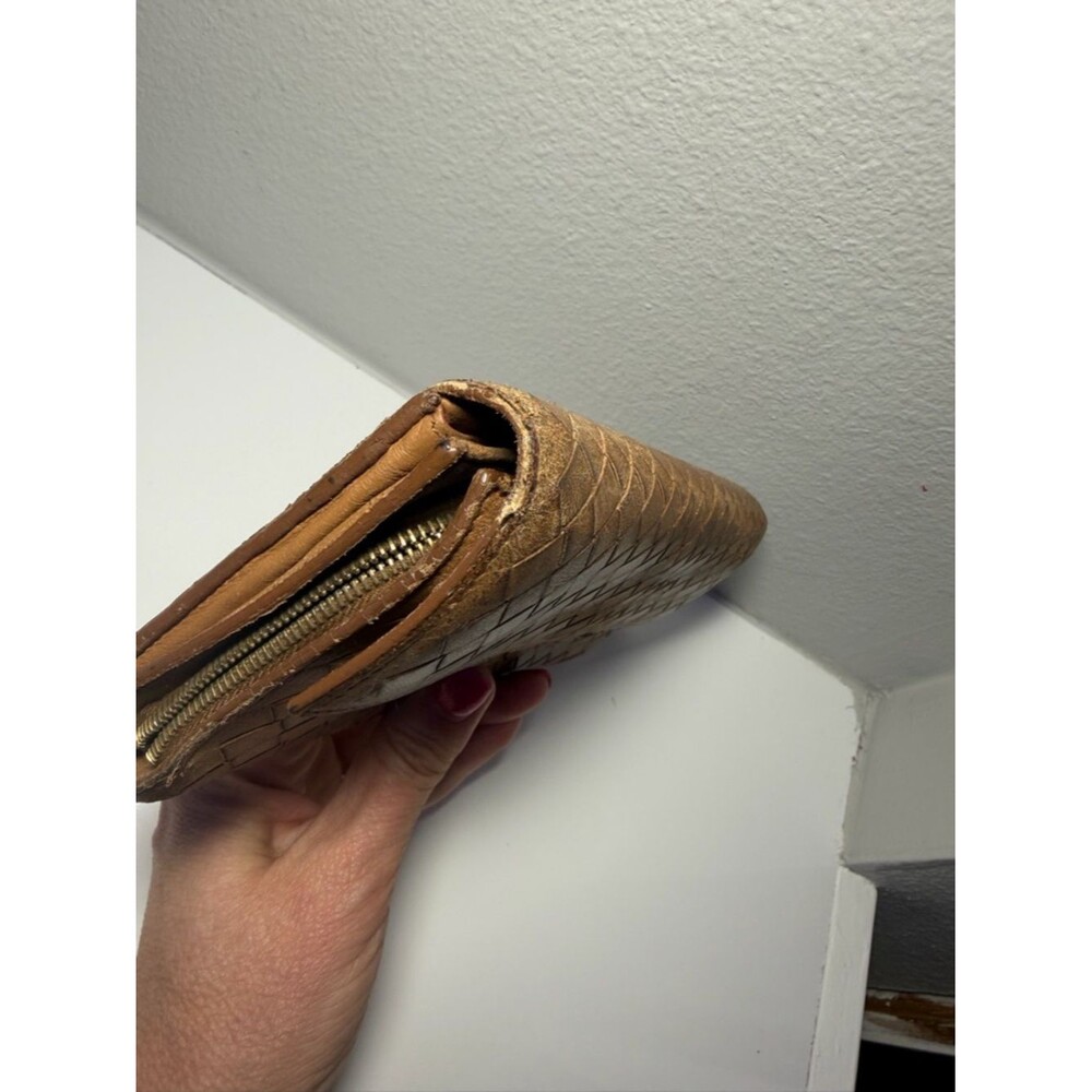 Bottega Veneta Woven Suede Fold-Over Wallet in Tan (fair) - Picture 7 of 13